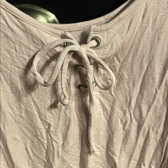 American Eagle Outfitters Soft & Sexy Light Pink Lace-Up Scoop Tank - Picture 4 of 7
